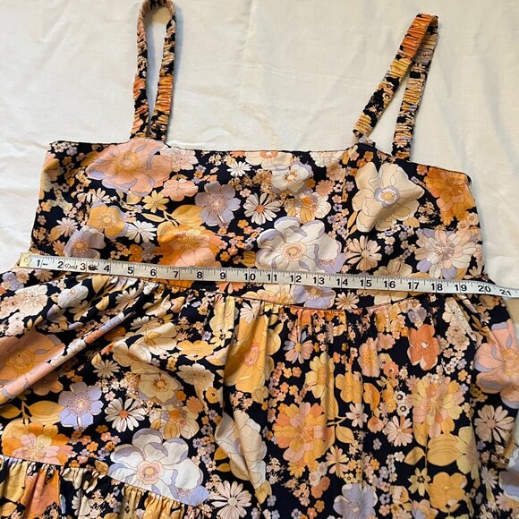 Free People Park Slope Maxi Dress Dark Combo With Pockets Size Large - Picture 11 of 16